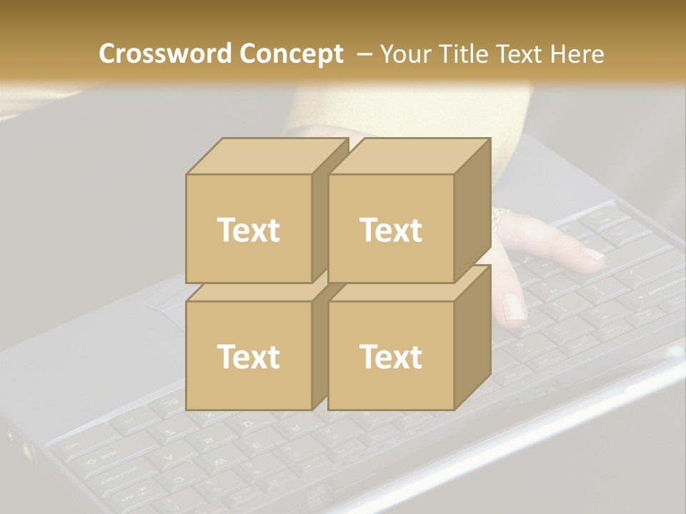 A Woman Is Typing On A Laptop Computer PowerPoint Template
