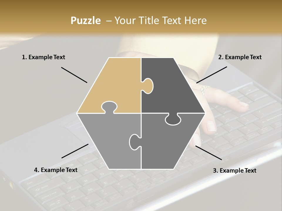 A Woman Is Typing On A Laptop Computer PowerPoint Template