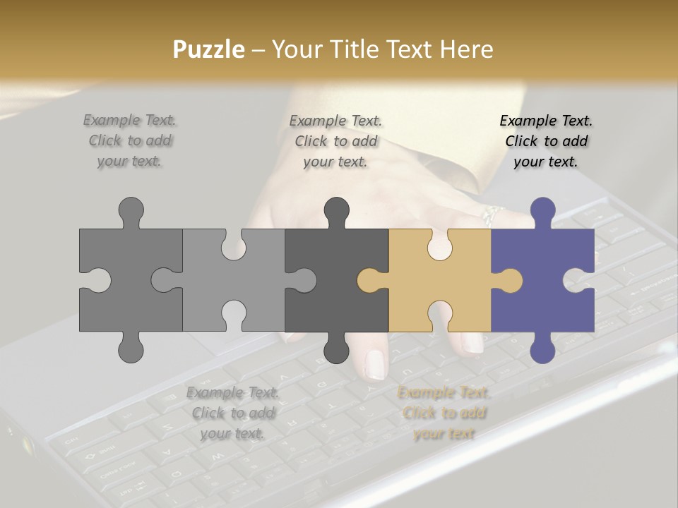 A Woman Is Typing On A Laptop Computer PowerPoint Template