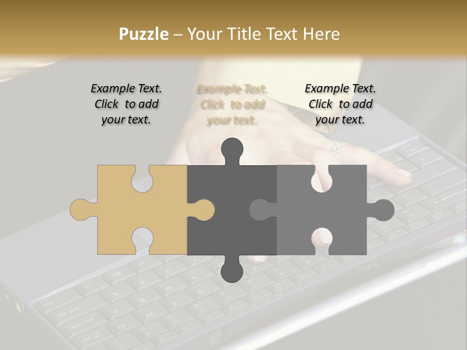 A Woman Is Typing On A Laptop Computer PowerPoint Template