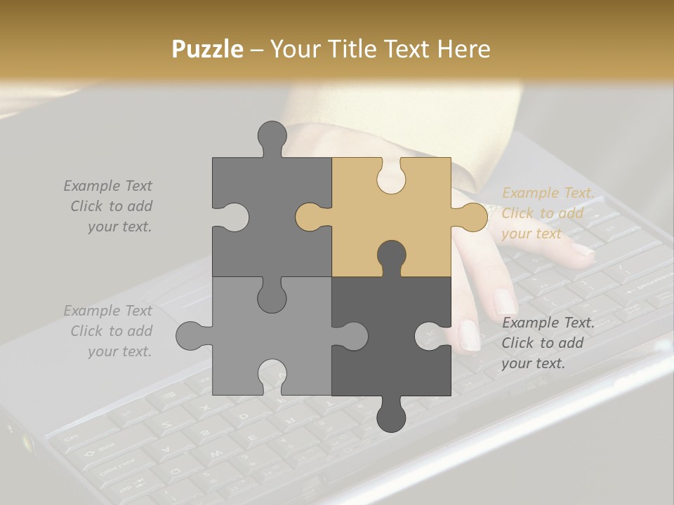 A Woman Is Typing On A Laptop Computer PowerPoint Template