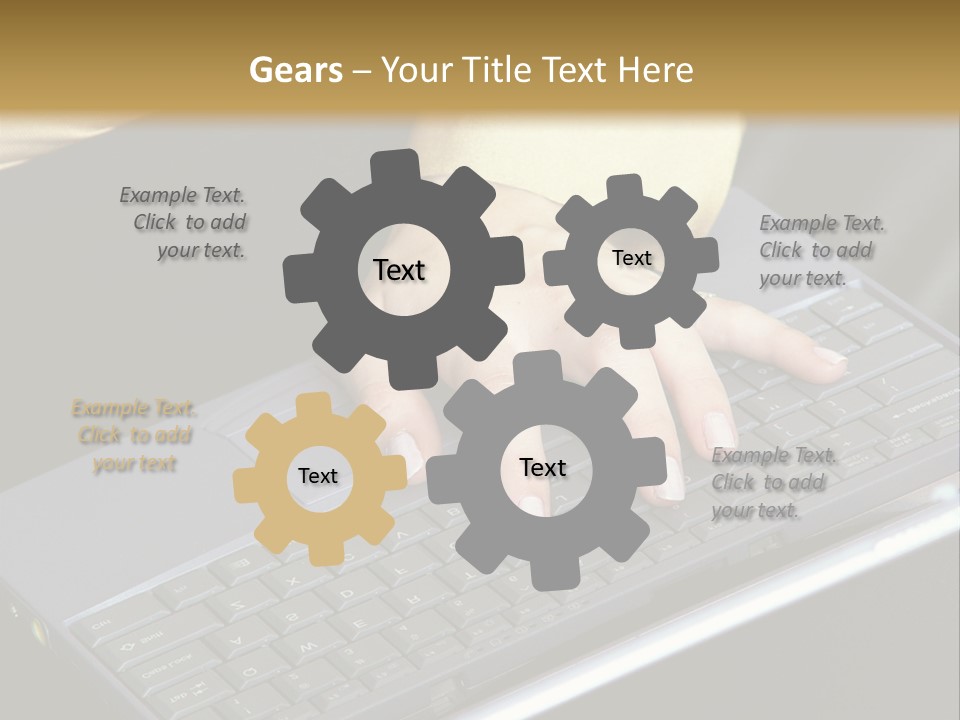 A Woman Is Typing On A Laptop Computer PowerPoint Template