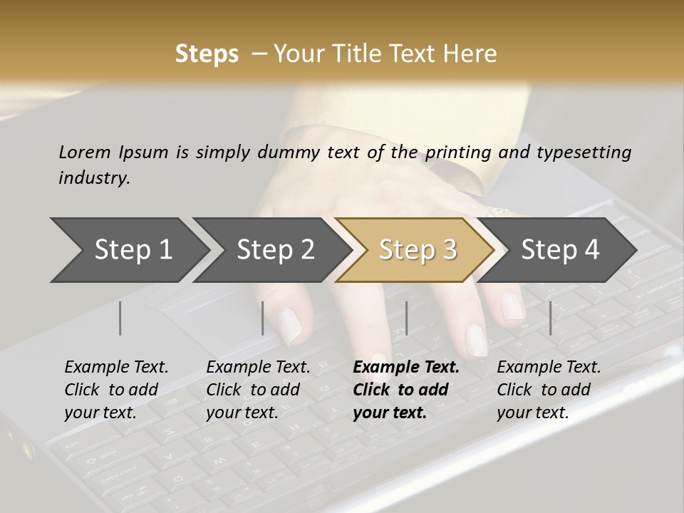 A Woman Is Typing On A Laptop Computer PowerPoint Template