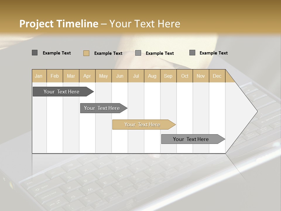 A Woman Is Typing On A Laptop Computer PowerPoint Template
