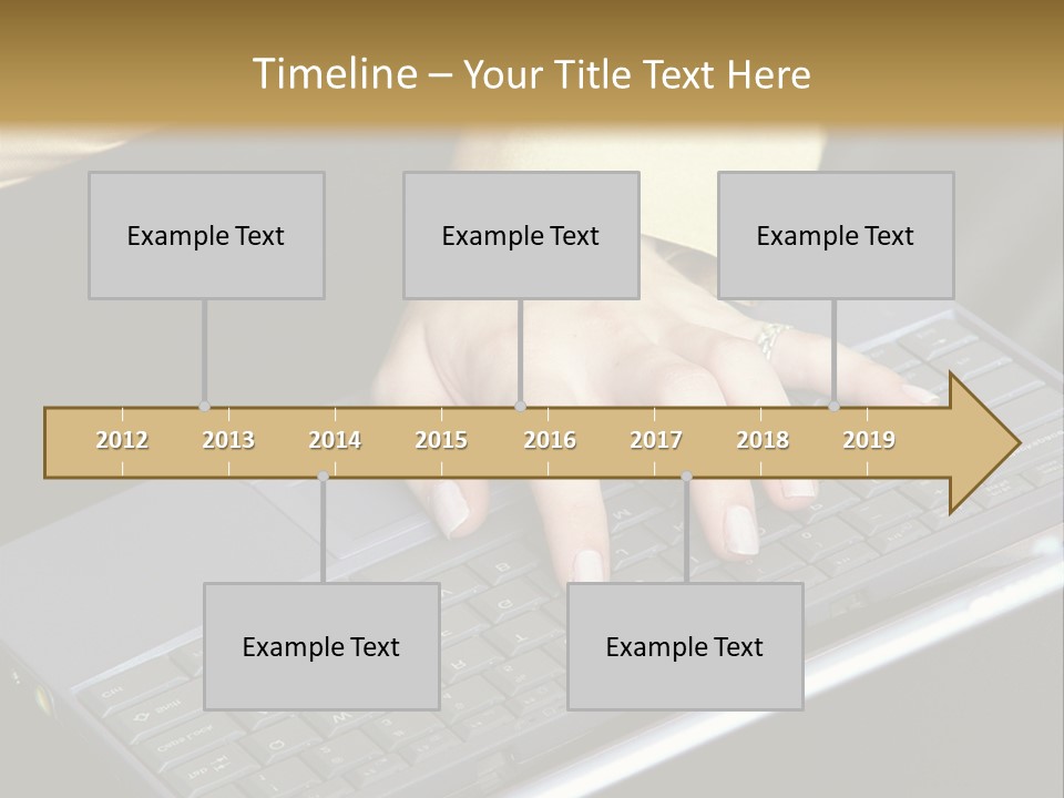 A Woman Is Typing On A Laptop Computer PowerPoint Template