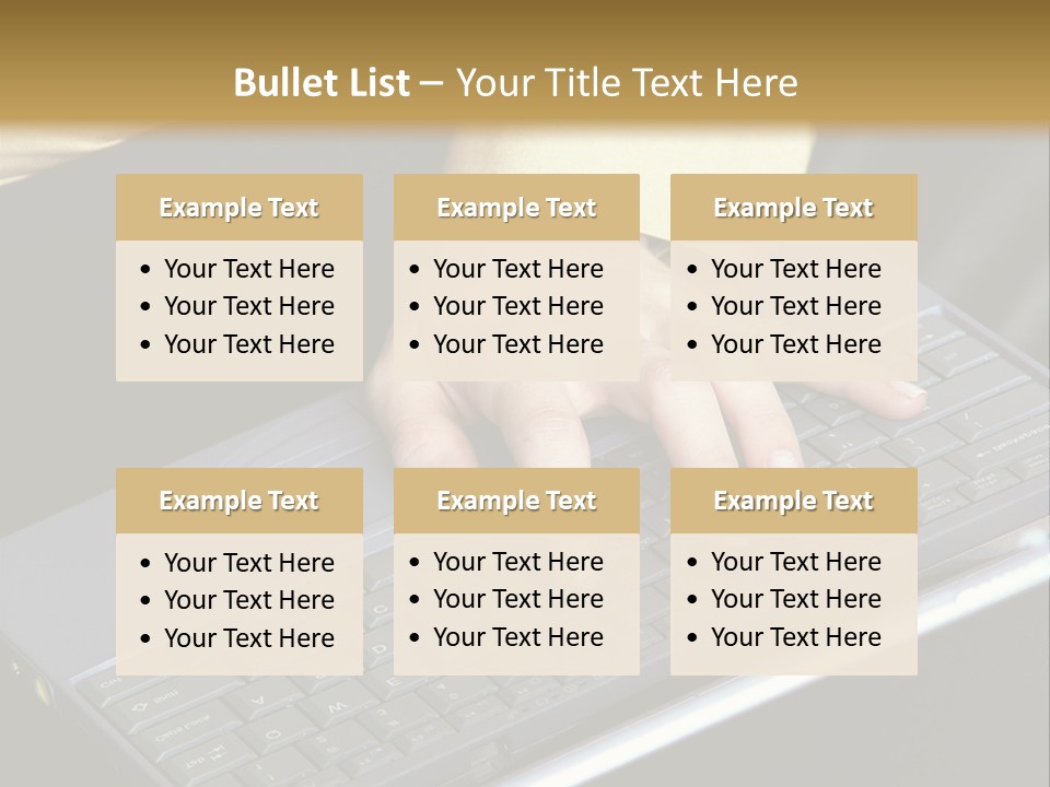 A Woman Is Typing On A Laptop Computer PowerPoint Template