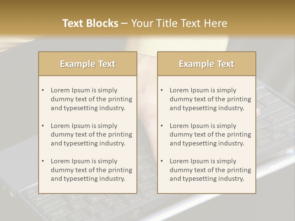 A Woman Is Typing On A Laptop Computer PowerPoint Template