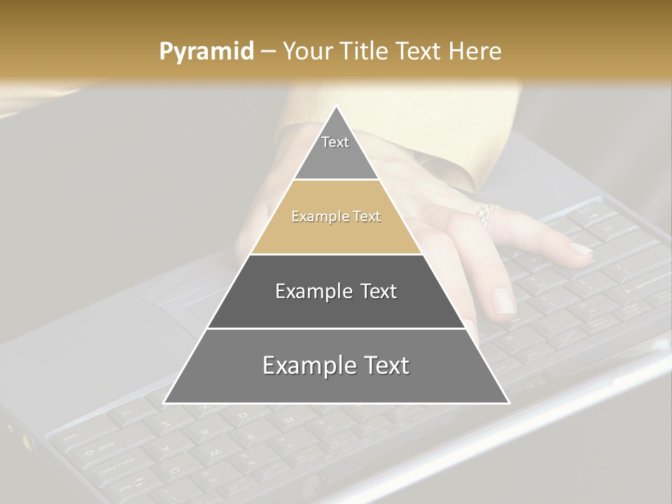 A Woman Is Typing On A Laptop Computer PowerPoint Template