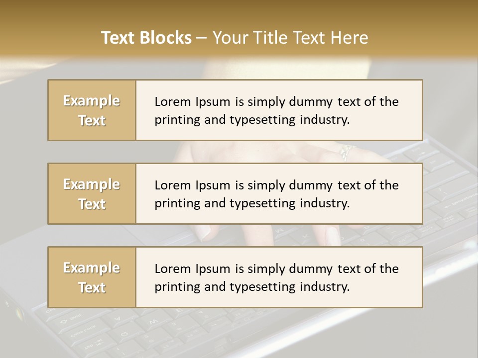 A Woman Is Typing On A Laptop Computer PowerPoint Template