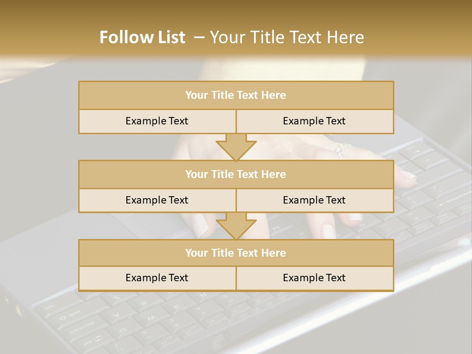 A Woman Is Typing On A Laptop Computer PowerPoint Template