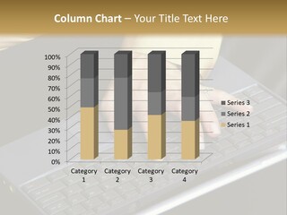 A Woman Is Typing On A Laptop Computer PowerPoint Template