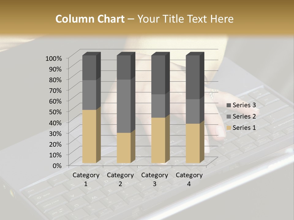 A Woman Is Typing On A Laptop Computer PowerPoint Template