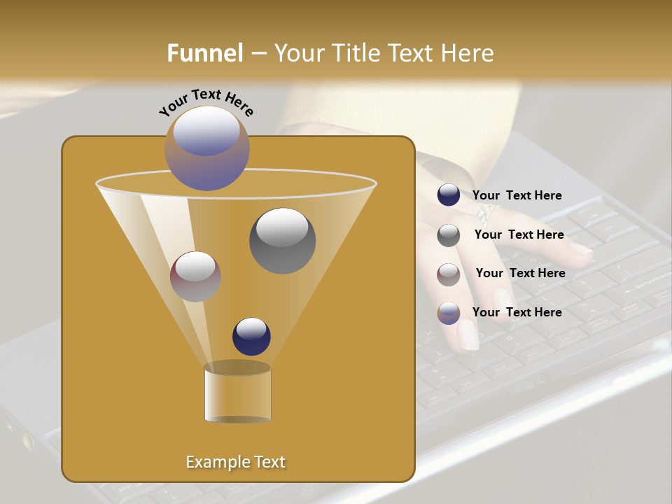 A Woman Is Typing On A Laptop Computer PowerPoint Template