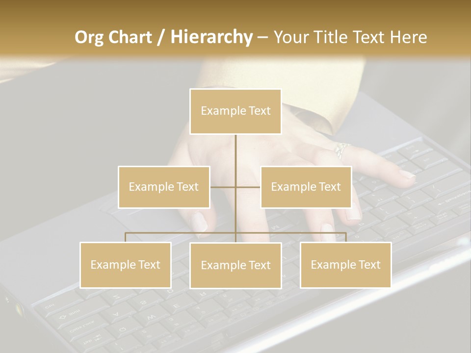 A Woman Is Typing On A Laptop Computer PowerPoint Template
