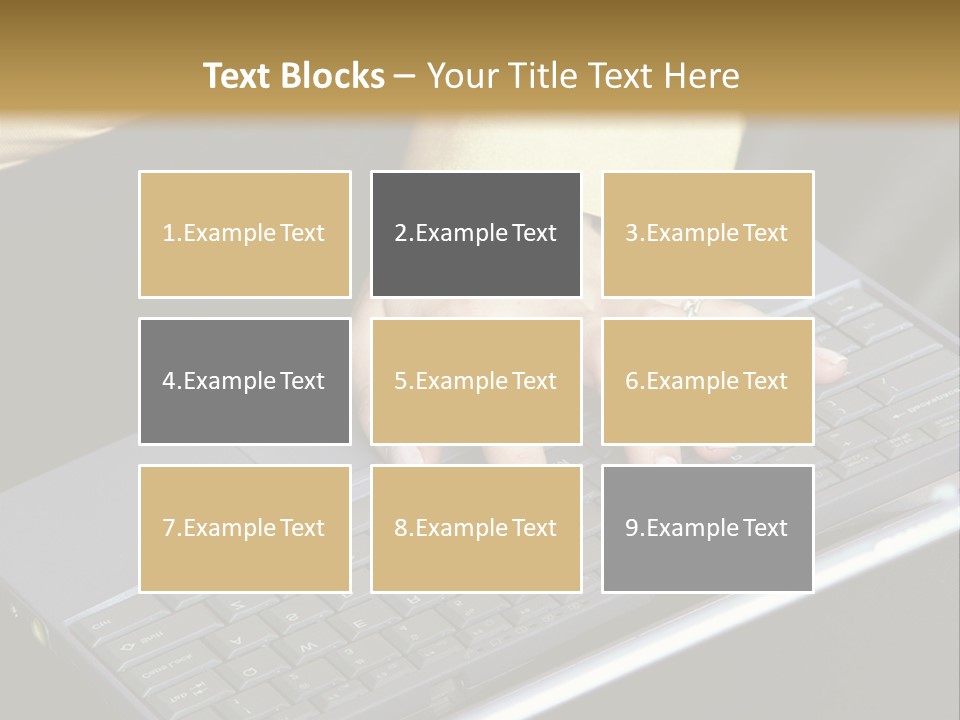 A Woman Is Typing On A Laptop Computer PowerPoint Template