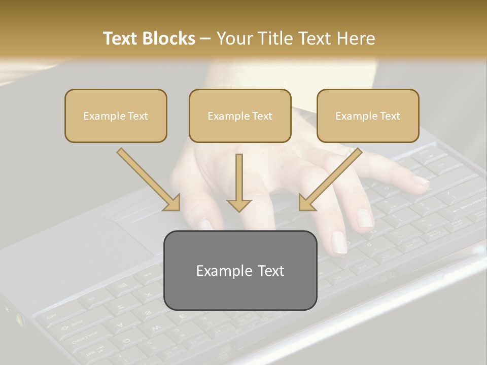 A Woman Is Typing On A Laptop Computer PowerPoint Template
