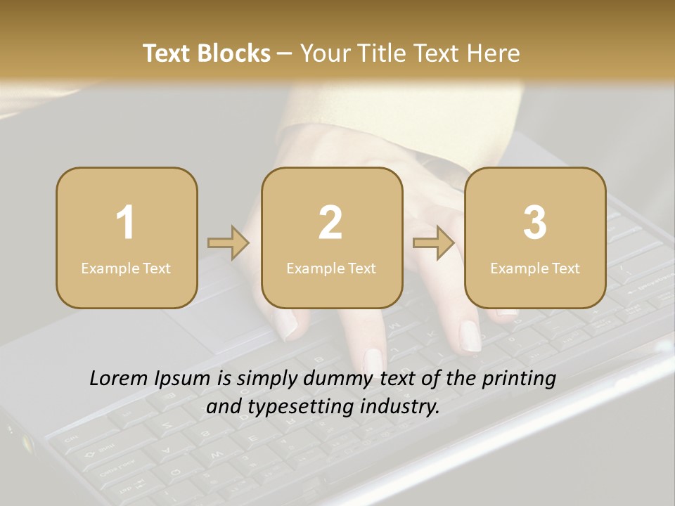 A Woman Is Typing On A Laptop Computer PowerPoint Template