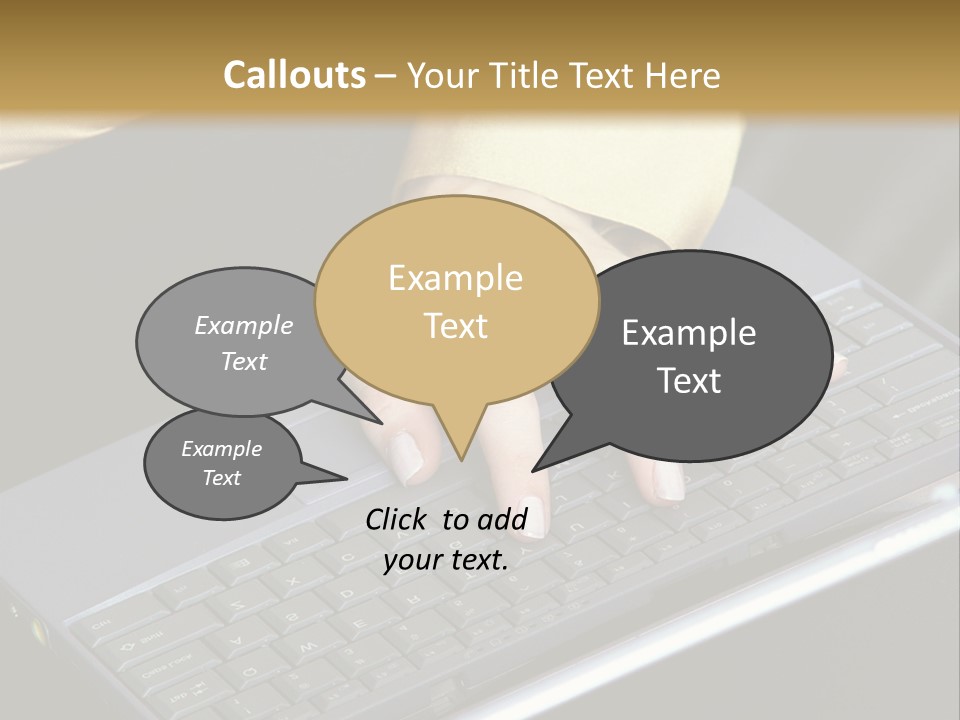 A Woman Is Typing On A Laptop Computer PowerPoint Template