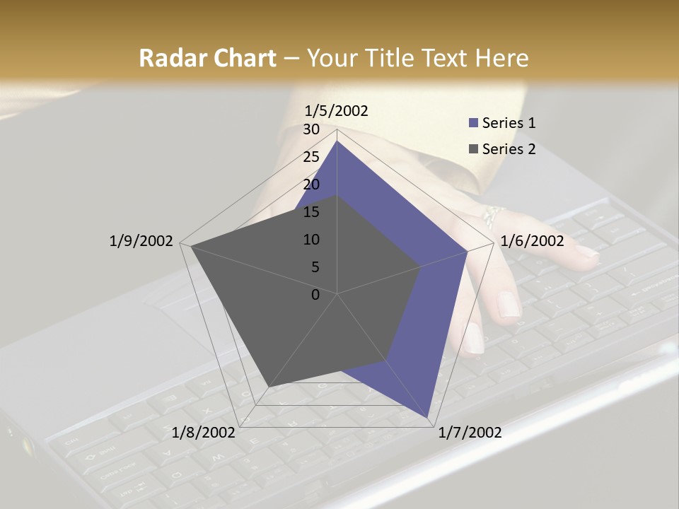 A Woman Is Typing On A Laptop Computer PowerPoint Template