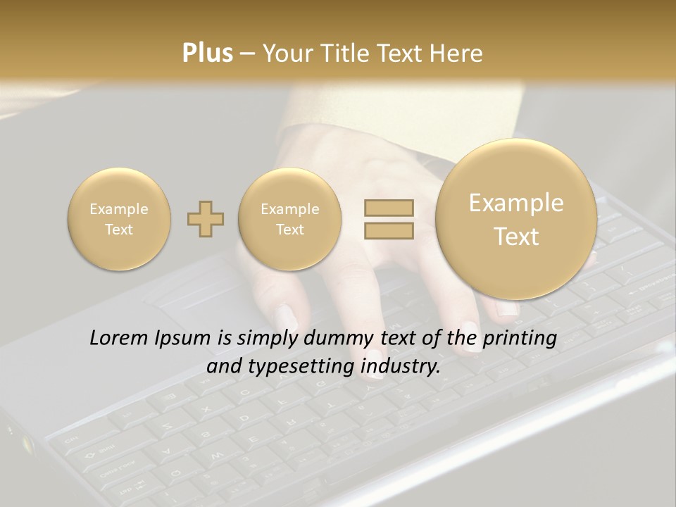 A Woman Is Typing On A Laptop Computer PowerPoint Template