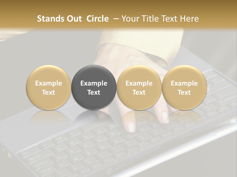 A Woman Is Typing On A Laptop Computer PowerPoint Template