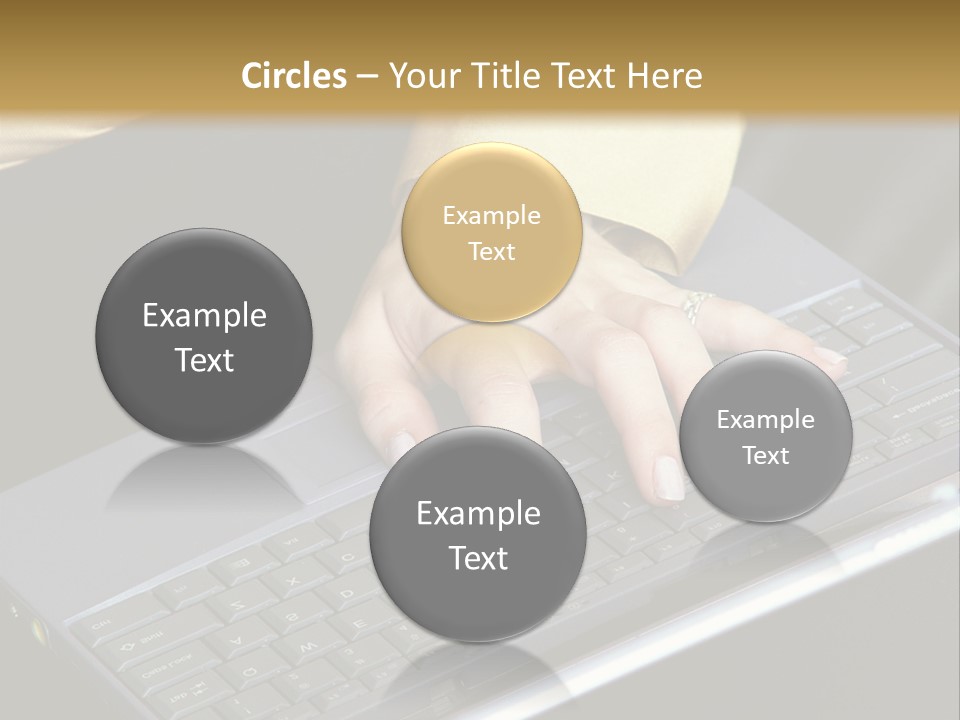 A Woman Is Typing On A Laptop Computer PowerPoint Template