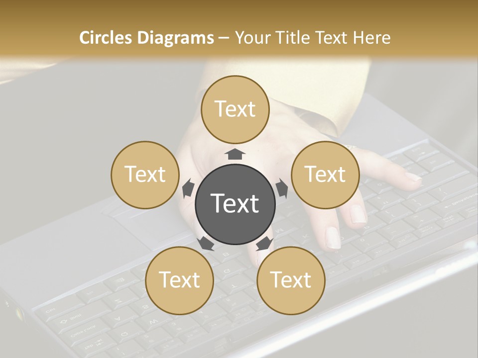 A Woman Is Typing On A Laptop Computer PowerPoint Template