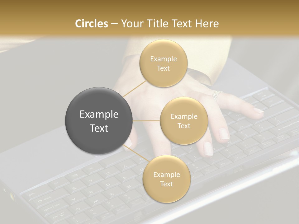 A Woman Is Typing On A Laptop Computer PowerPoint Template