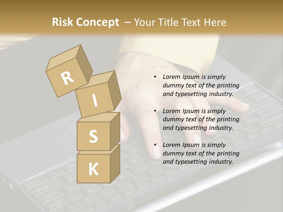 A Woman Is Typing On A Laptop Computer PowerPoint Template