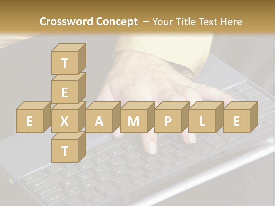 A Woman Is Typing On A Laptop Computer PowerPoint Template