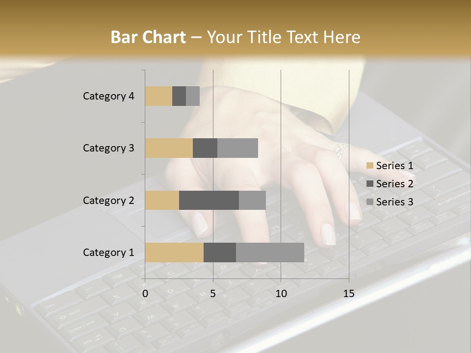 A Woman Is Typing On A Laptop Computer PowerPoint Template
