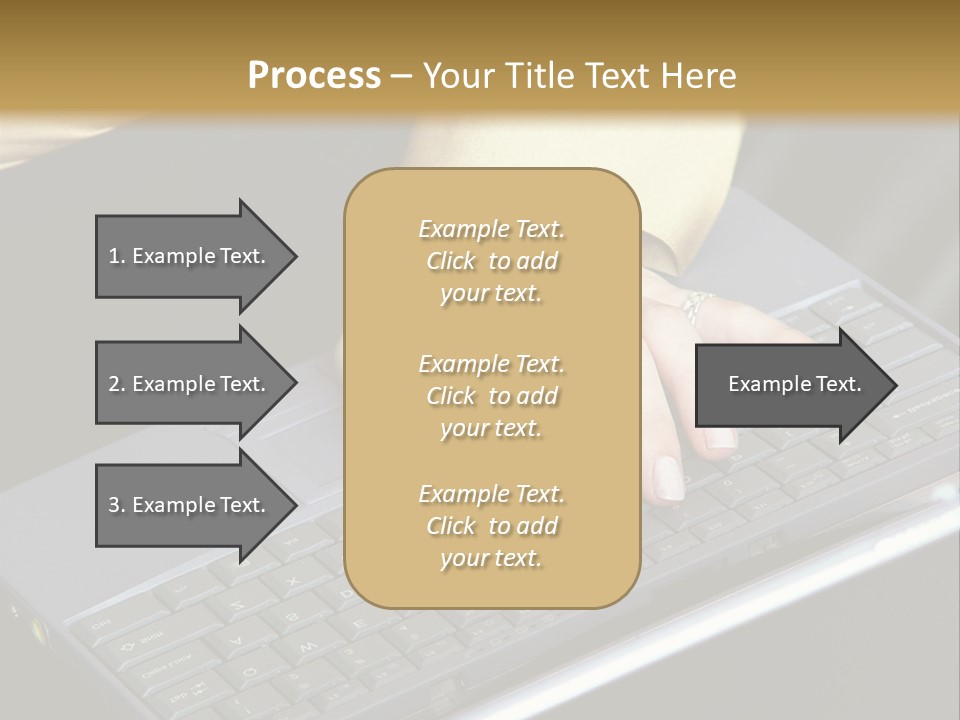 A Woman Is Typing On A Laptop Computer PowerPoint Template