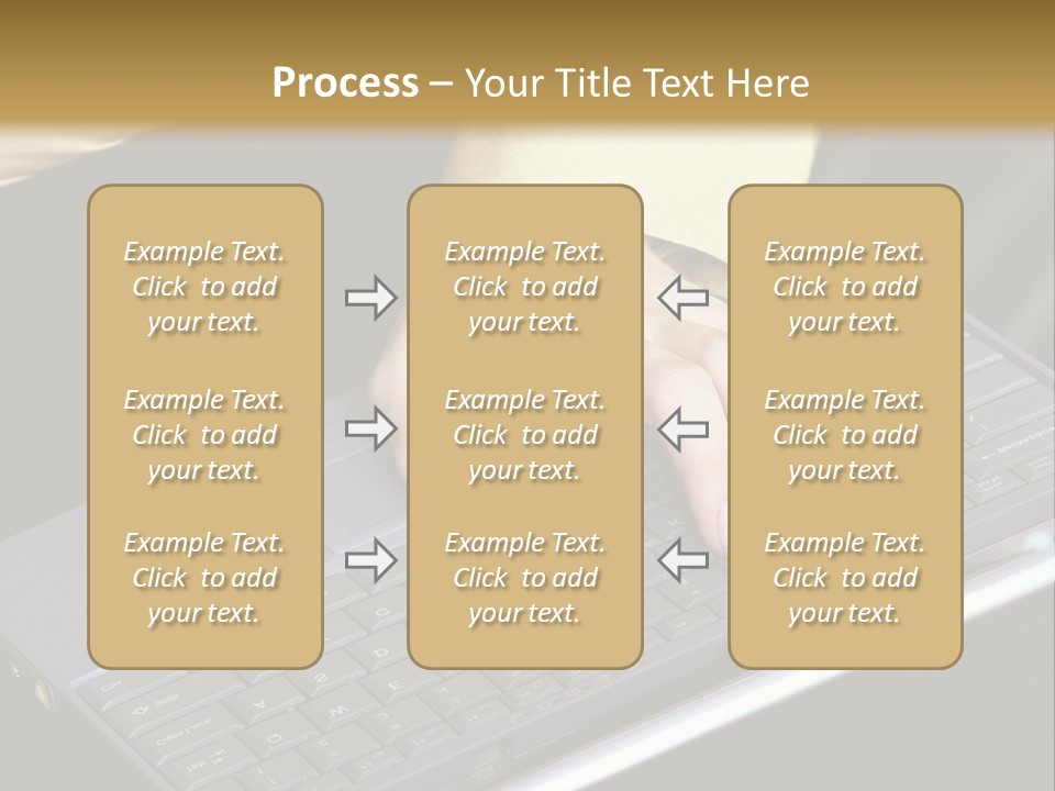 A Woman Is Typing On A Laptop Computer PowerPoint Template
