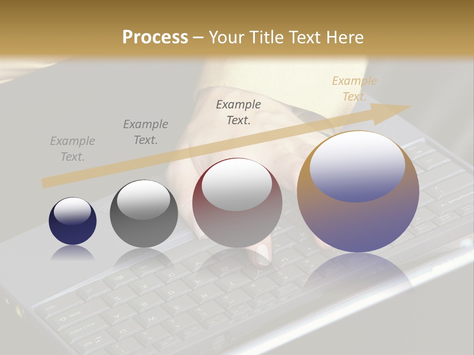 A Woman Is Typing On A Laptop Computer PowerPoint Template