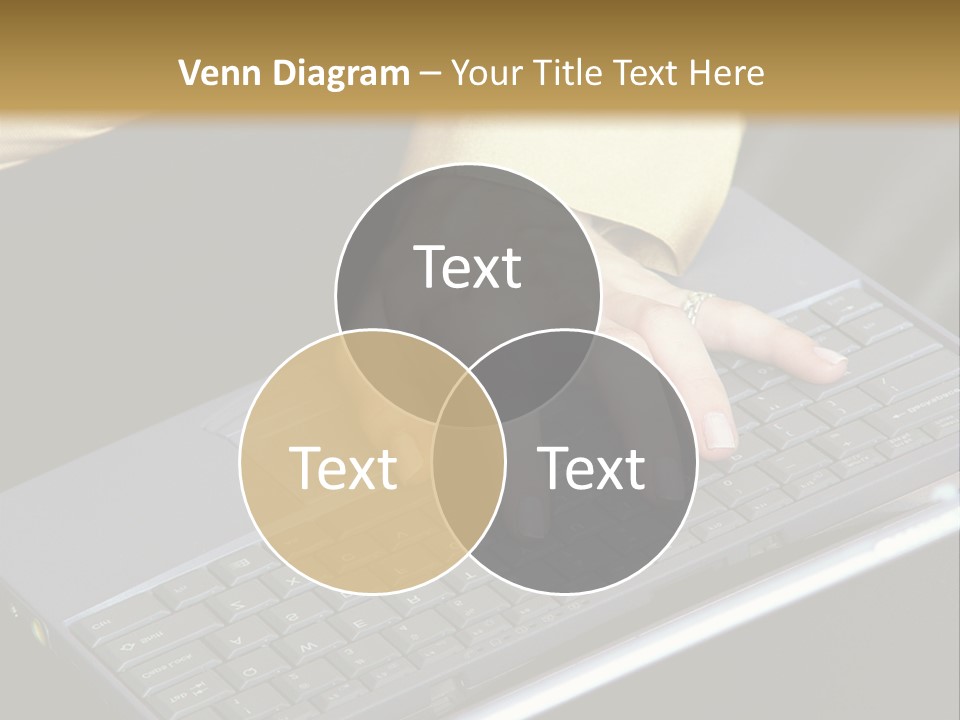 A Woman Is Typing On A Laptop Computer PowerPoint Template