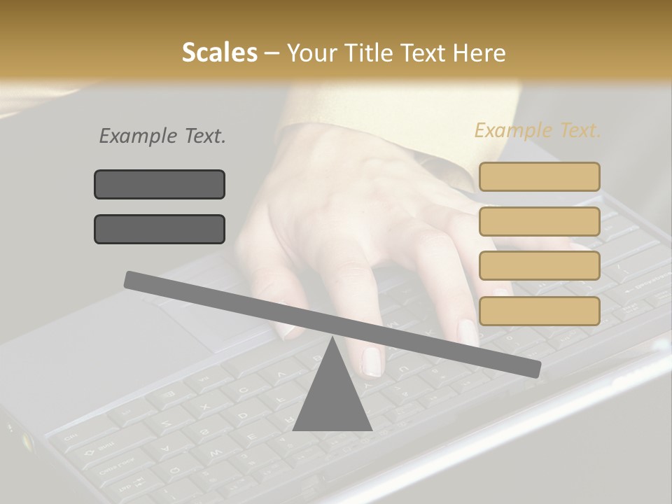 A Woman Is Typing On A Laptop Computer PowerPoint Template
