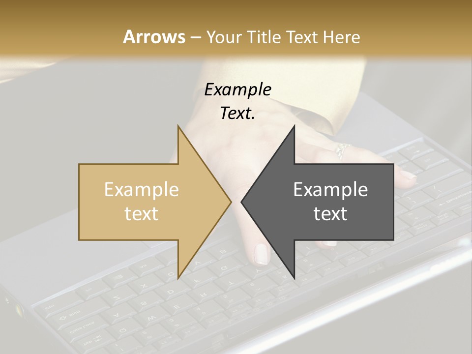 A Woman Is Typing On A Laptop Computer PowerPoint Template