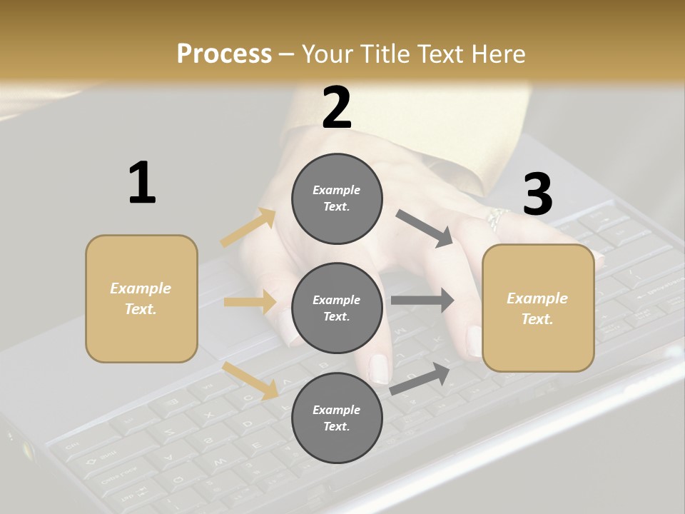 A Woman Is Typing On A Laptop Computer PowerPoint Template