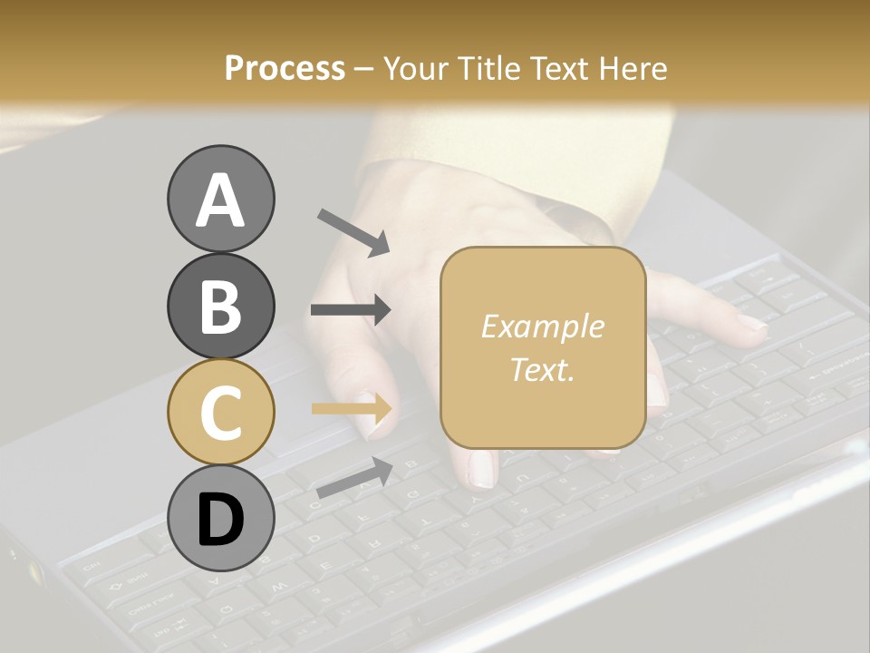 A Woman Is Typing On A Laptop Computer PowerPoint Template