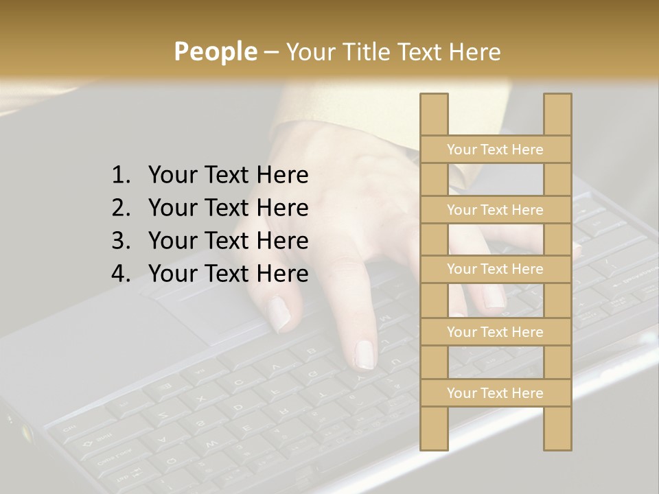 A Woman Is Typing On A Laptop Computer PowerPoint Template
