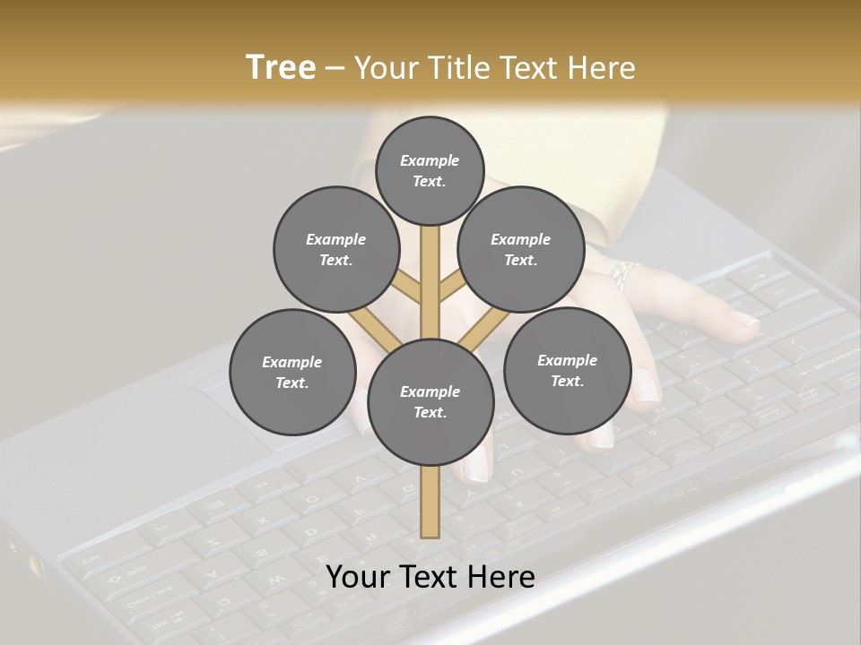 A Woman Is Typing On A Laptop Computer PowerPoint Template