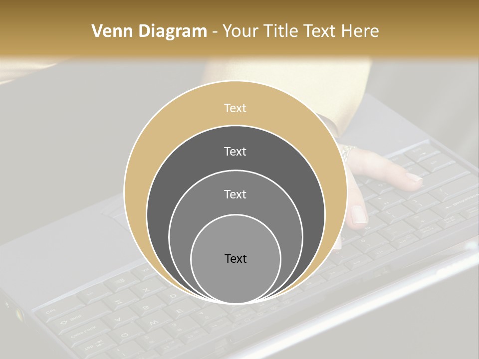 A Woman Is Typing On A Laptop Computer PowerPoint Template