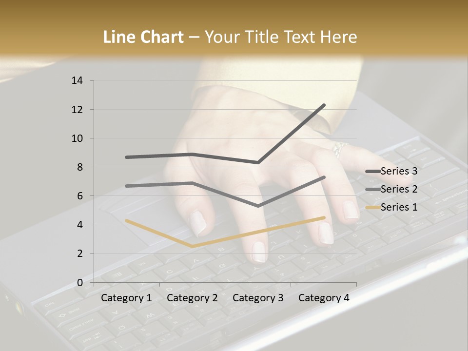 A Woman Is Typing On A Laptop Computer PowerPoint Template