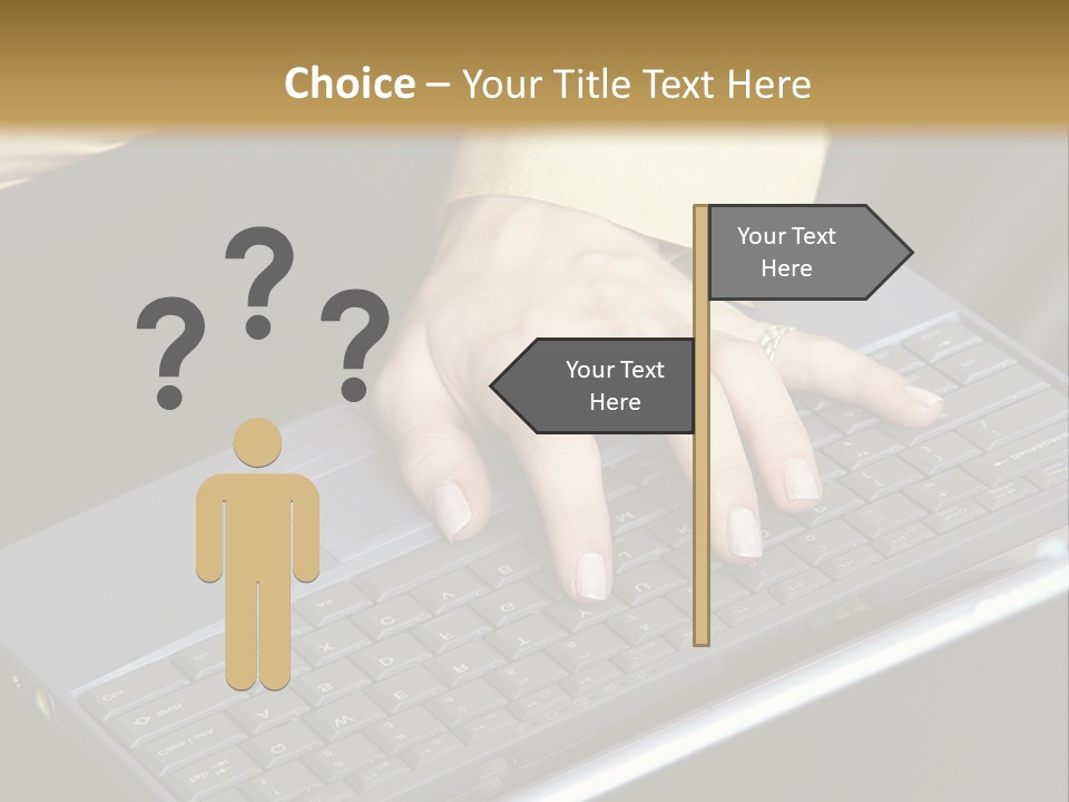 A Woman Is Typing On A Laptop Computer PowerPoint Template
