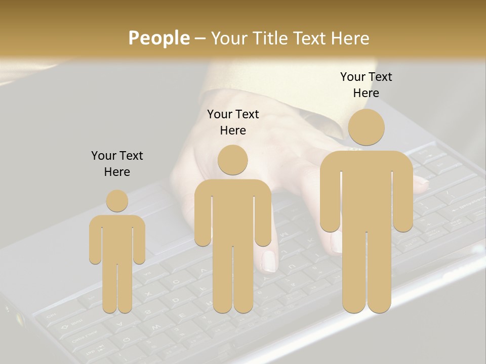 A Woman Is Typing On A Laptop Computer PowerPoint Template