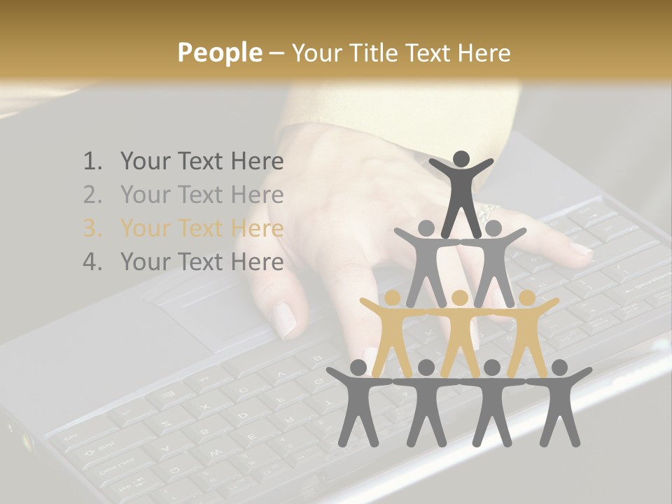 A Woman Is Typing On A Laptop Computer PowerPoint Template