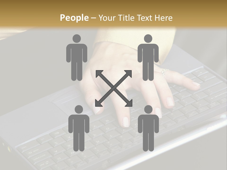 A Woman Is Typing On A Laptop Computer PowerPoint Template