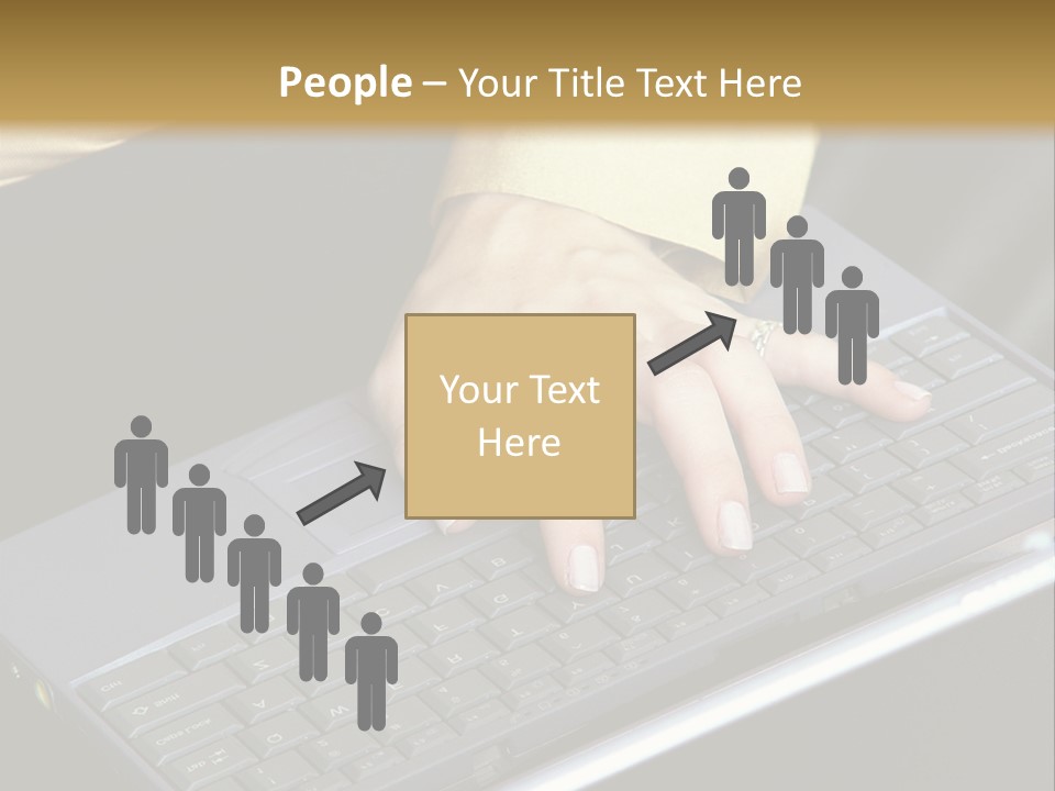 A Woman Is Typing On A Laptop Computer PowerPoint Template