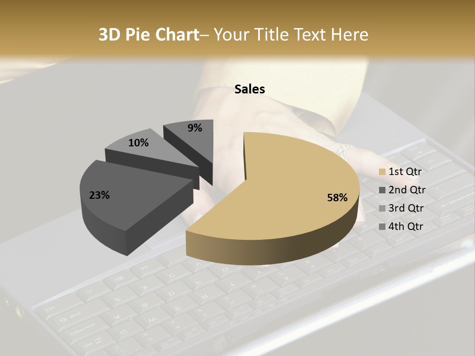A Woman Is Typing On A Laptop Computer PowerPoint Template
