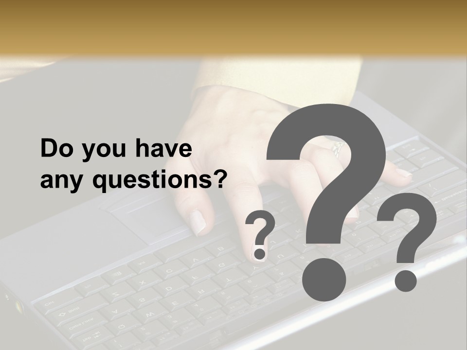 A Woman Is Typing On A Laptop Computer PowerPoint Template